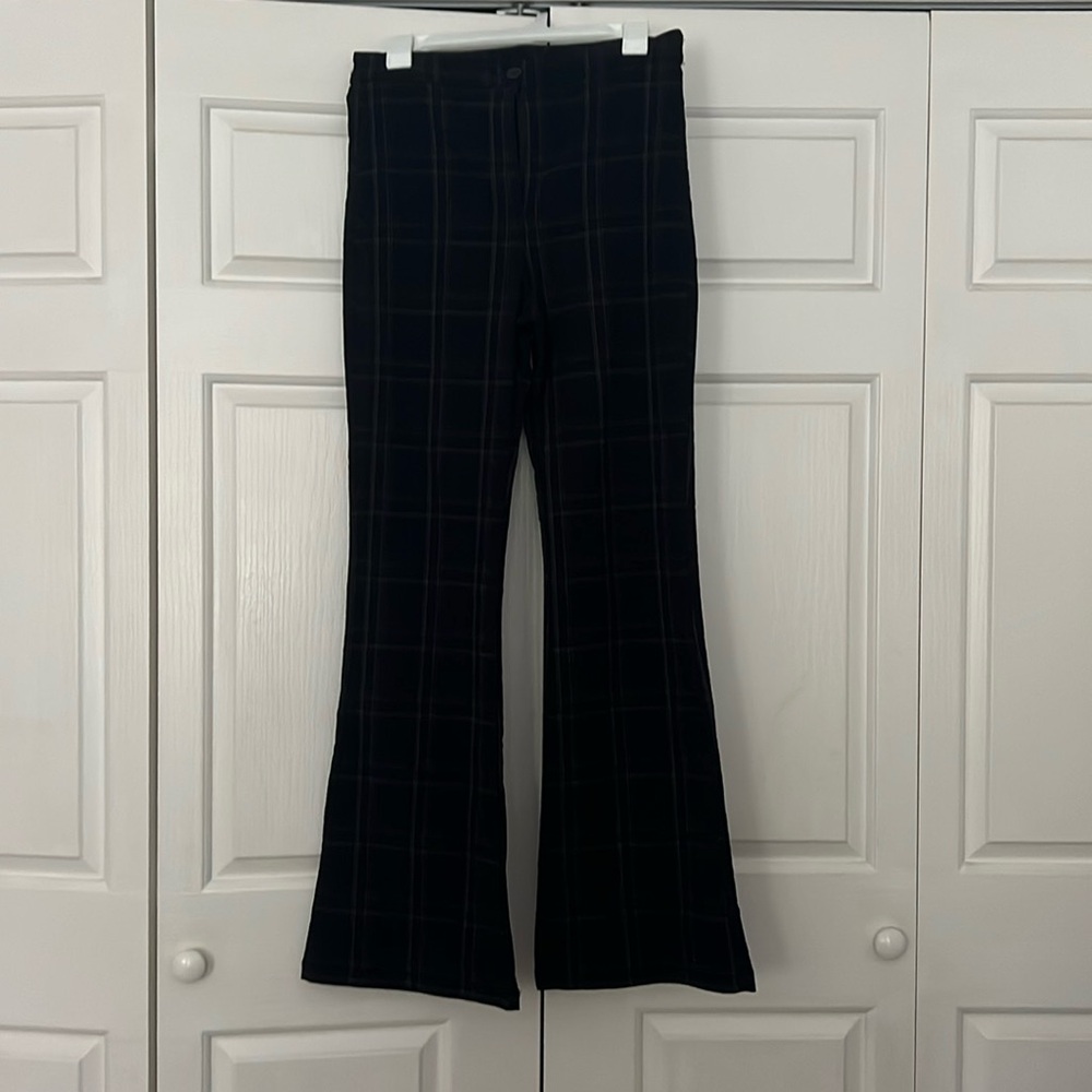 Garage Plaid Stretch Flare Pants